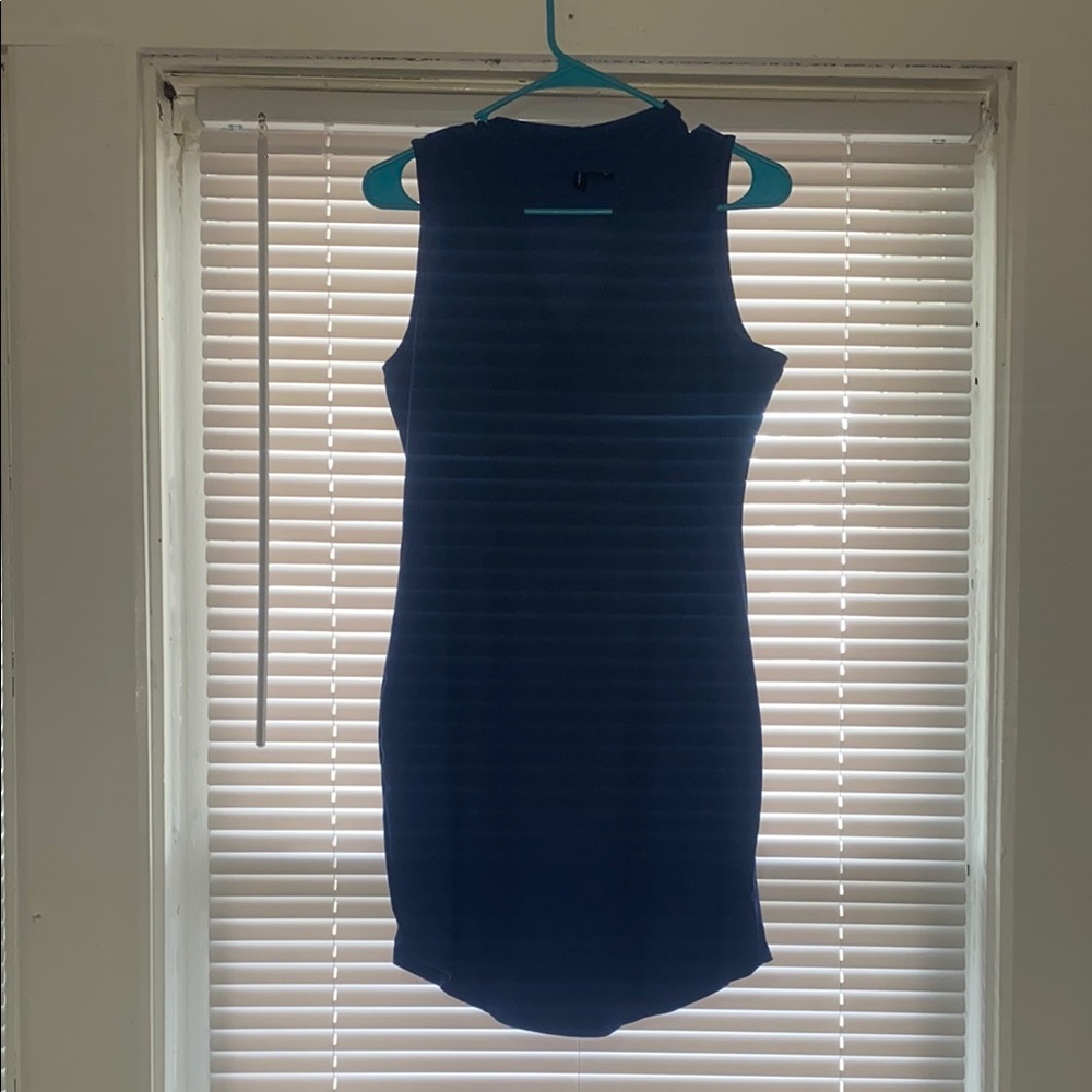 Sleeveless Navy Blue Dress